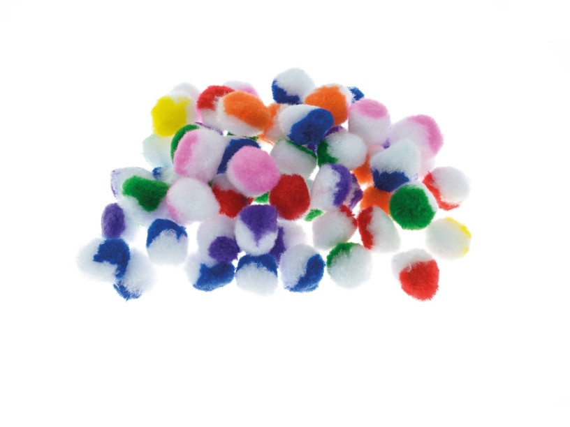 Pompony dwukolorowe 25mm (60szt) POM09 Brewis